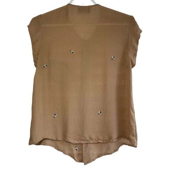 RACHEL Comey Button Front Silk Shirt Size 6 - Picture 4 of 6